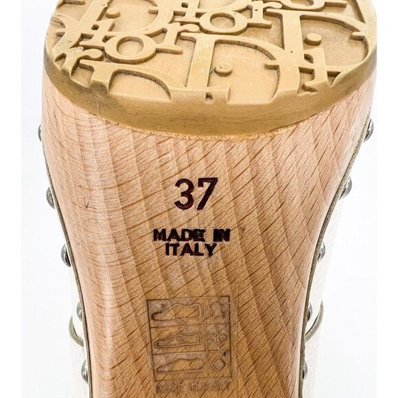 Rare Vintage DIOR by John Galliano White Embroidered Floral Print Clogs … - Picture 12 of 14